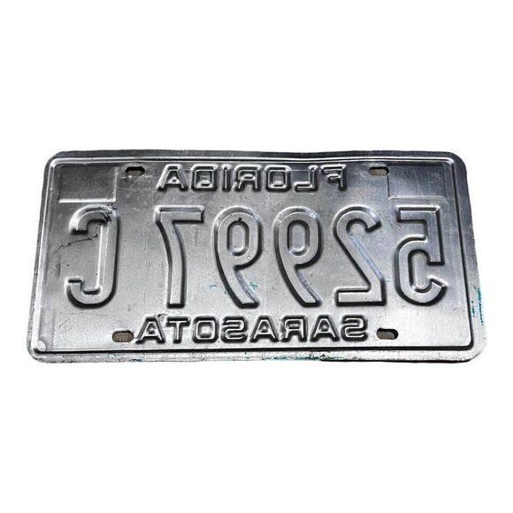 Vintage 1987 Florida Sarasota Collectible License Plate Original # 52997 C Tag - Picture 2 of 3